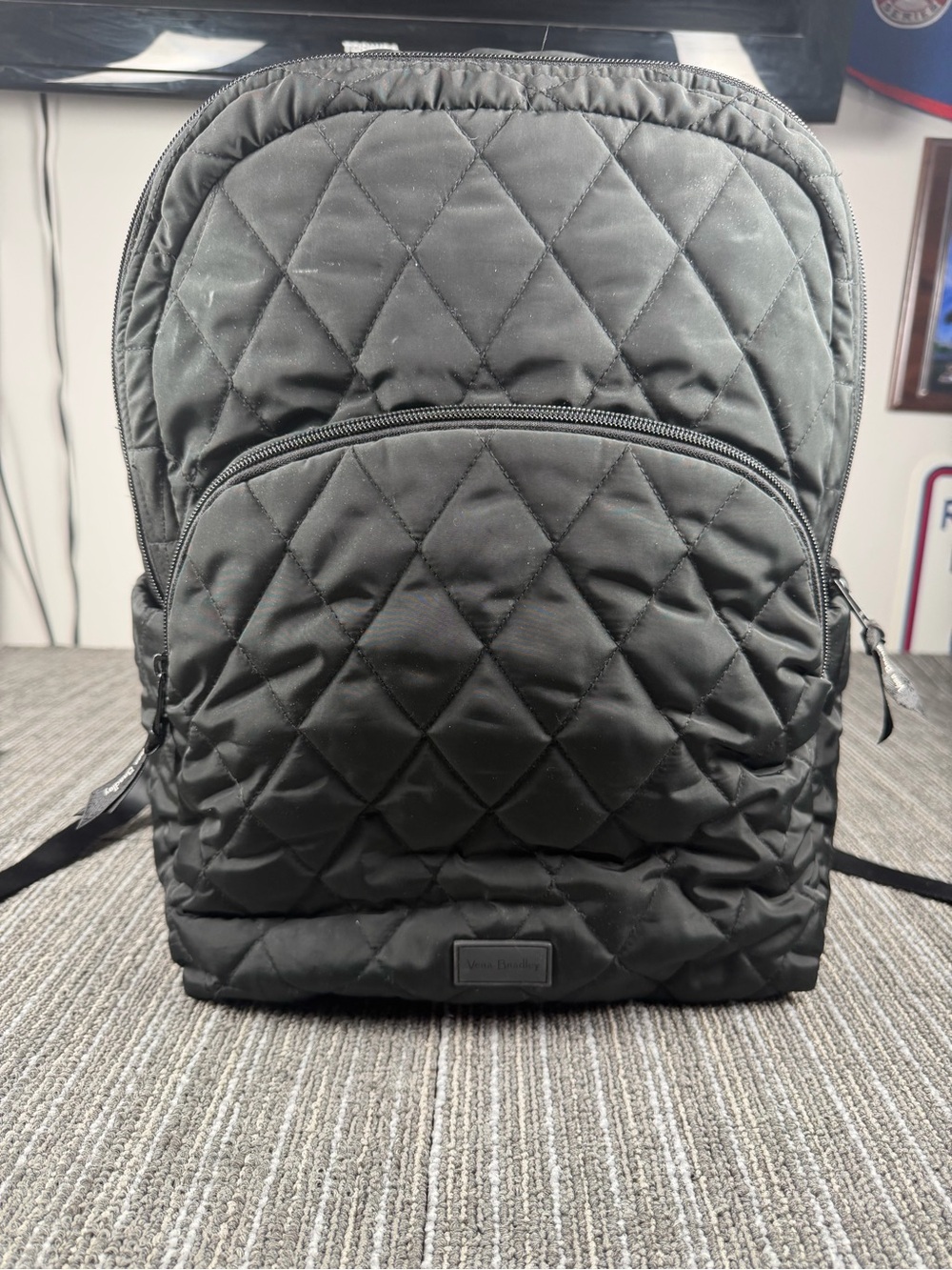 Vera Bradley Quilted Black Backpack Microfiber Material